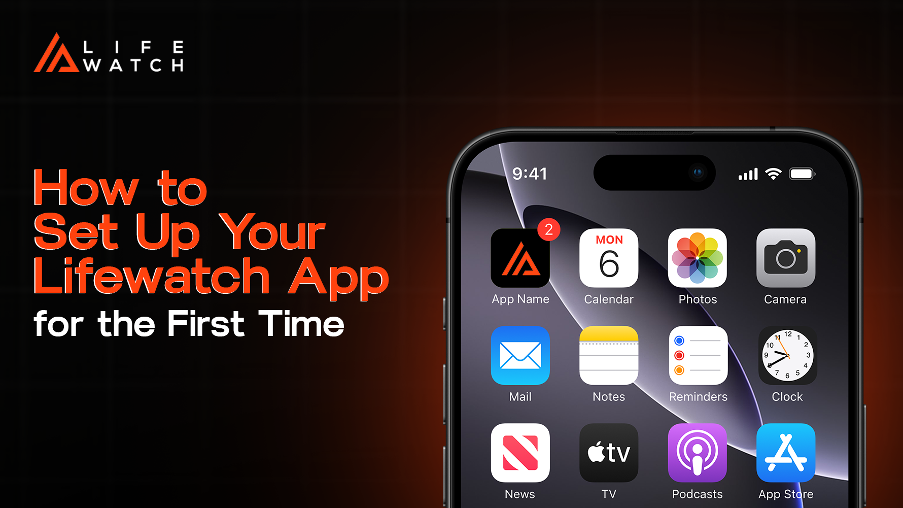 Person setting up a Life Watch smartwatch by pairing it with the FitCloudPro app on a smartphone via Bluetooth.