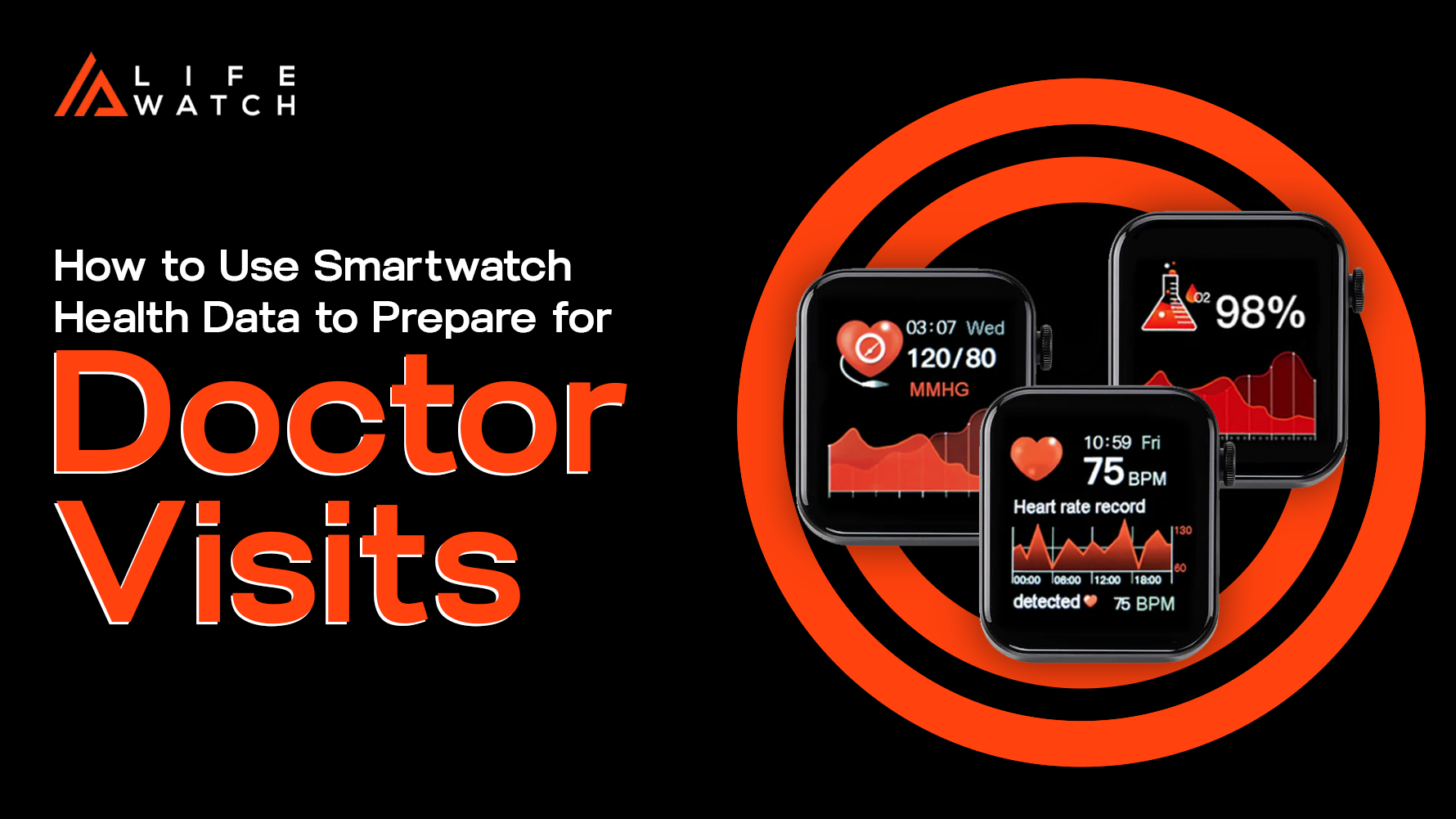 Person reviewing smartwatch health data before a doctor visit