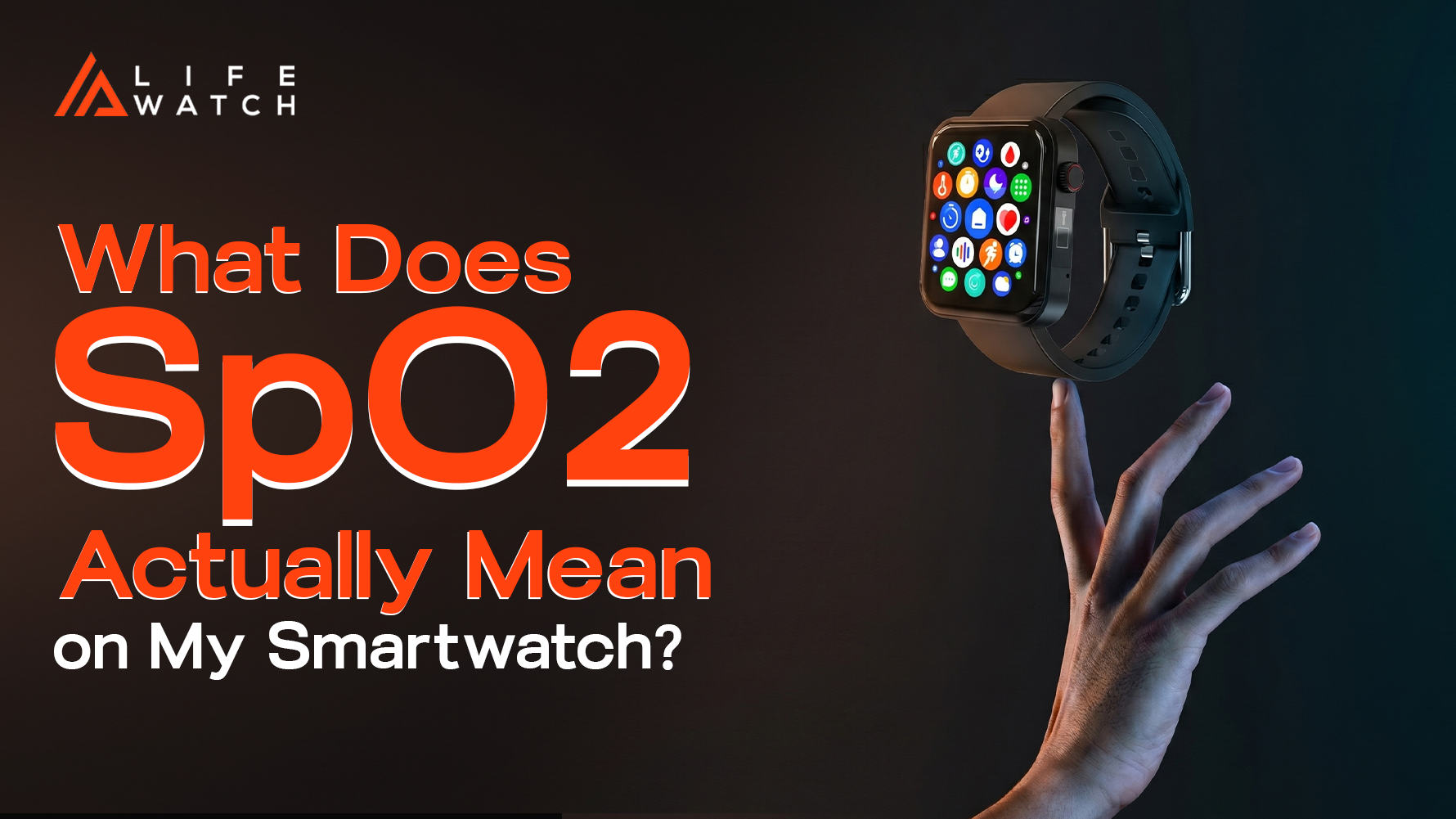 Person checking the SpO2 blood oxygen reading on a smartwatch while wearing it correctly on the wrist.