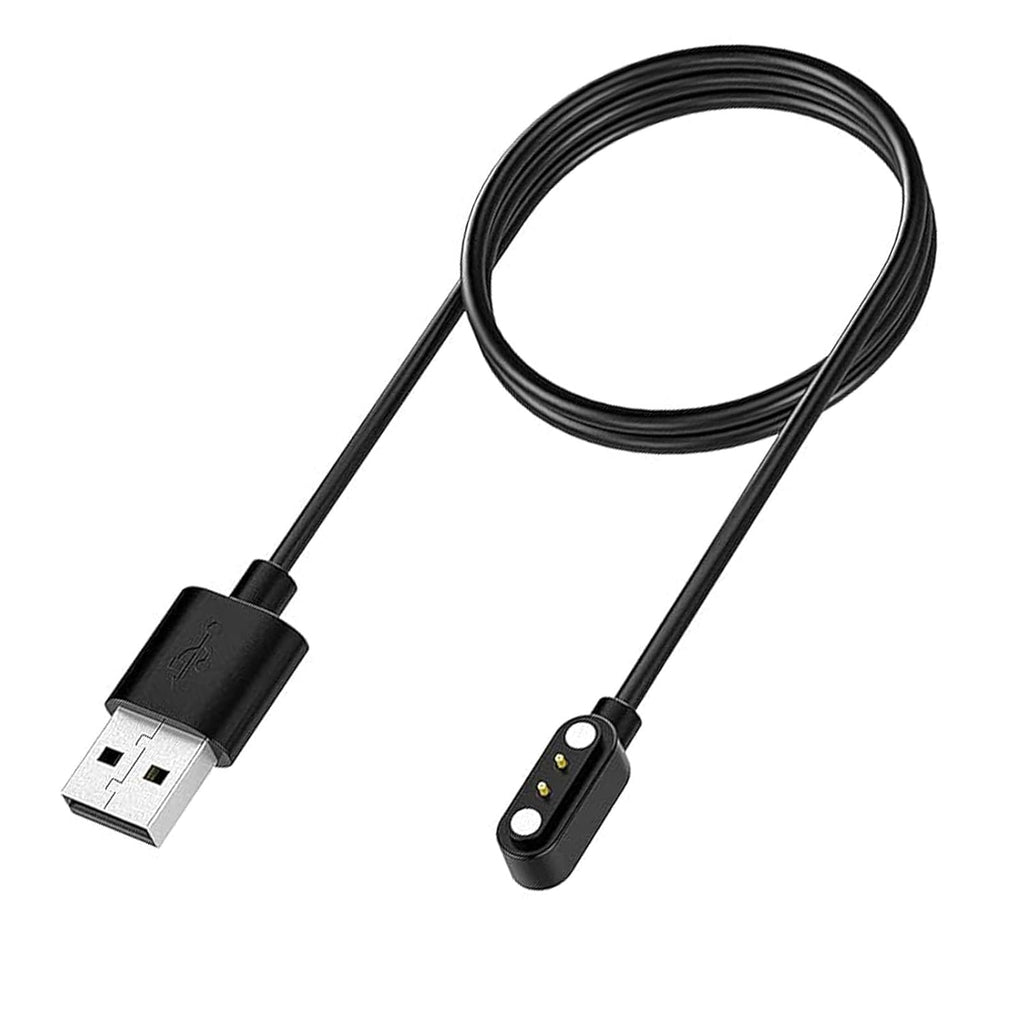 Black USB cable with connectors on a white background