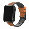 Smartwatch with a brown and black strap on a white background