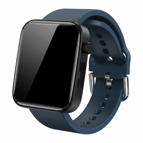 Smartwatch with a blue strap on a white background