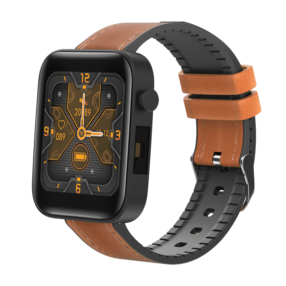 Life watch: brown leather watch band