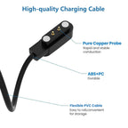 High-quality charging cable with labeled features on a white background